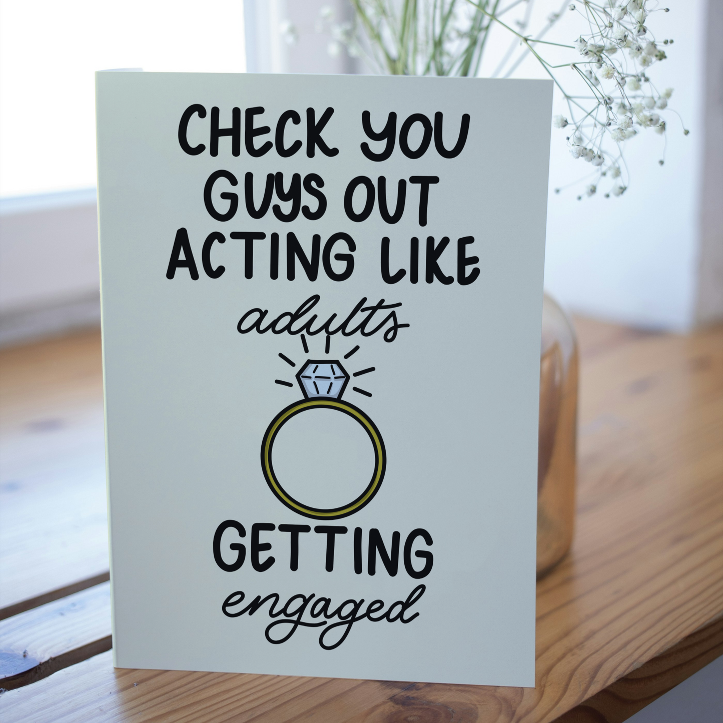 Adulting Engaged Card