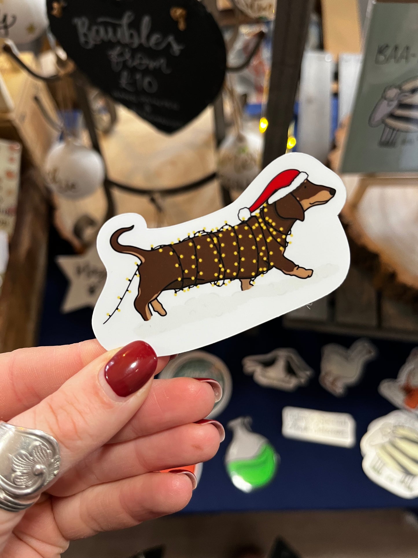 Christmas Daschund Sticker