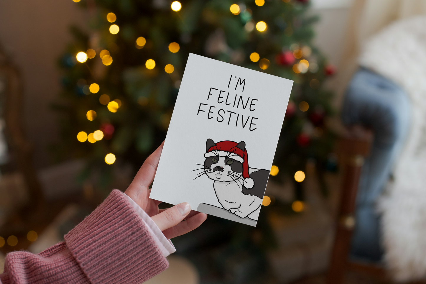 I'm Feline Festive: Greeting Card