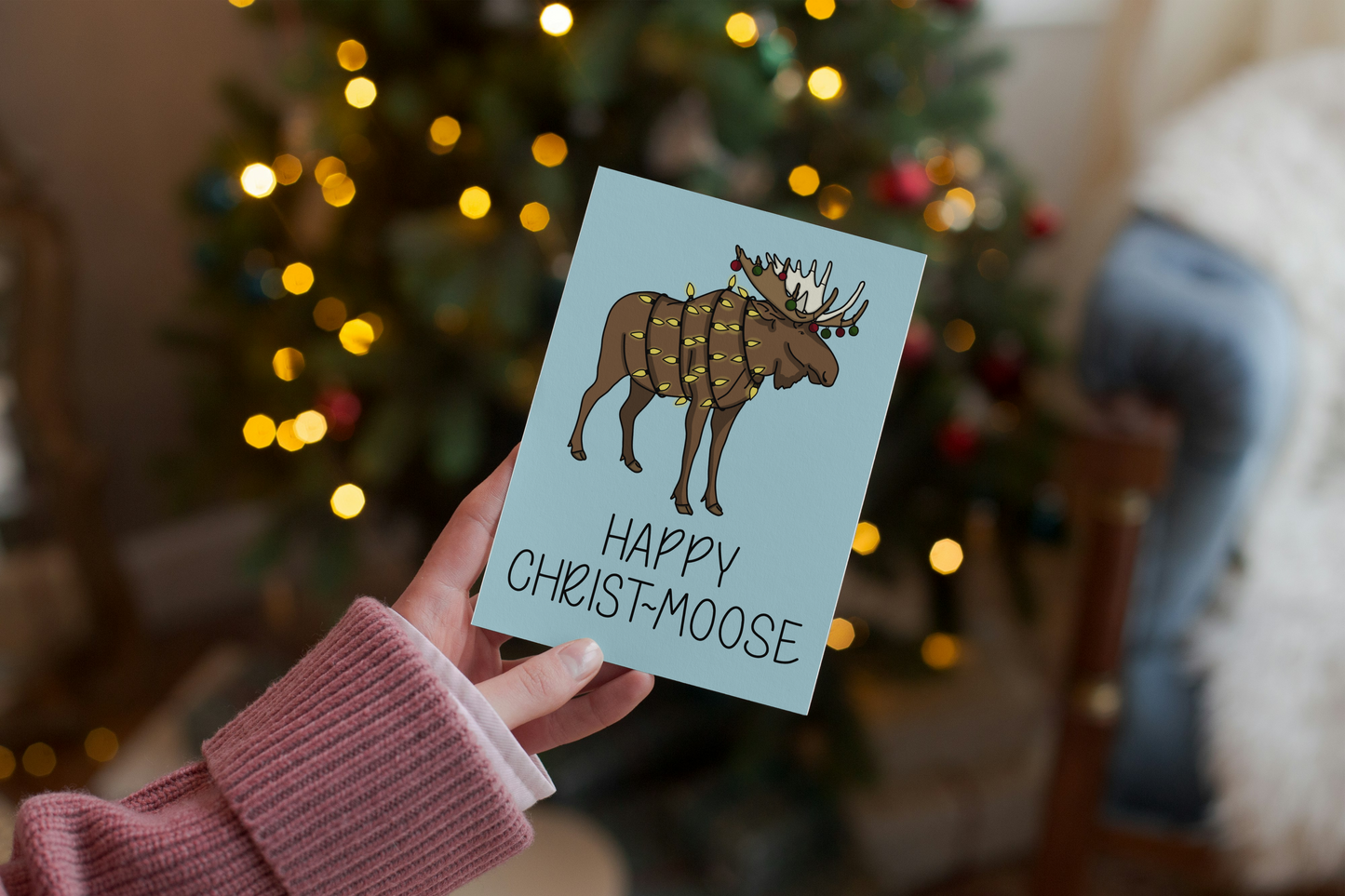 Happy Christ-Moose: Greeting Card