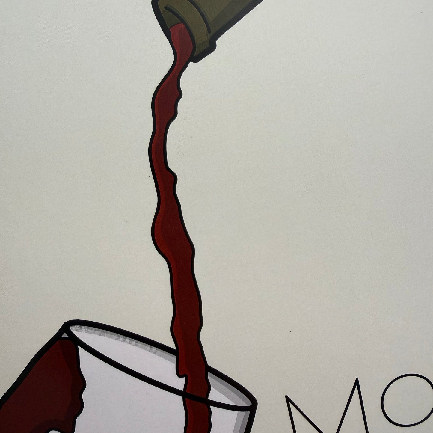 Illustration of a bottle pouring wine into a glass on a white background.